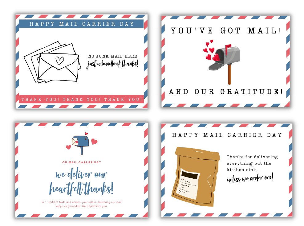 Thank a Mail Carrier Printables