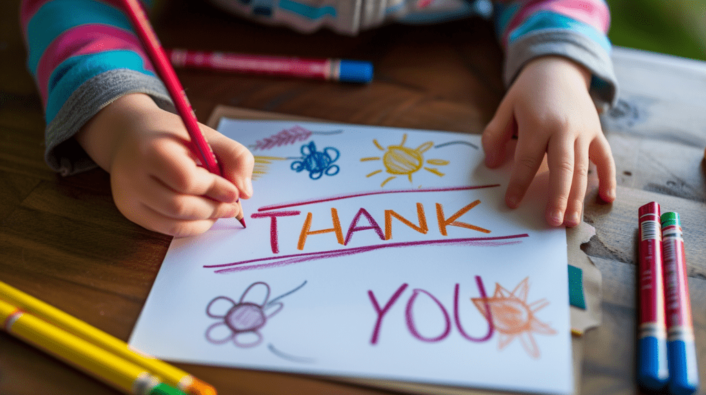 Child Drawing Thank You Card